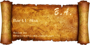 Bartl Aba névjegykártya